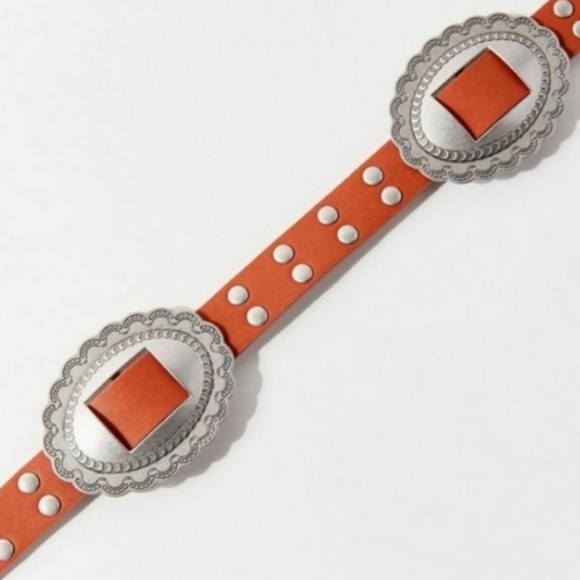 Urban outfitters concho brown faux leather belt new - Picture 8 of 10